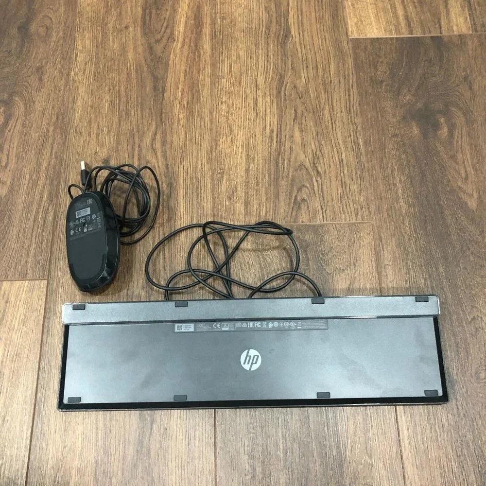 HP USB Wired Slim US Keyboard HSA-D004K & HP USB Wired Mouse HSA-D004M Basic